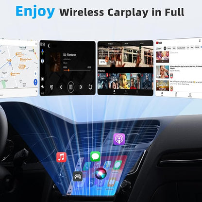 Mini Wireless Carplay Adapter for iPhone - Carplay Wireless Adapter Car Play Dongle, Wired to Wireless, Compatible with iPhone iOS 10+, Silver