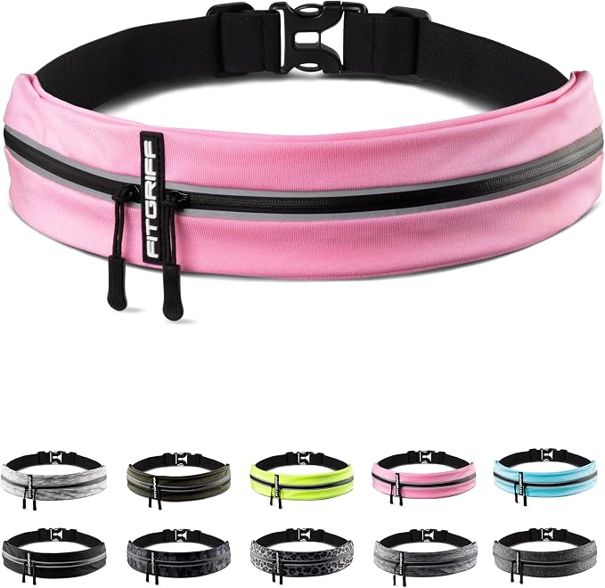 Fitgriff® Running Belt for Men & Women - Secure Jogging Pouch for Phone, Keys & Essentials - For All Cell Phones