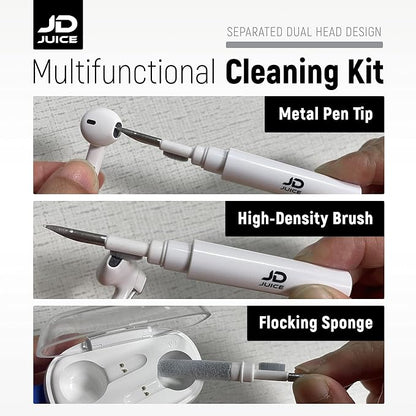 2 Pack - Airpod Cleaning Kit Earbud Cleaning Kit - Phone Cleaning Kit in-Ear Headphones Cleaning Pen Tool, Portable 3-in-1 Laptop Cleaning Kit Electronic Cleaner with a Sponge, Metal Pen Tip