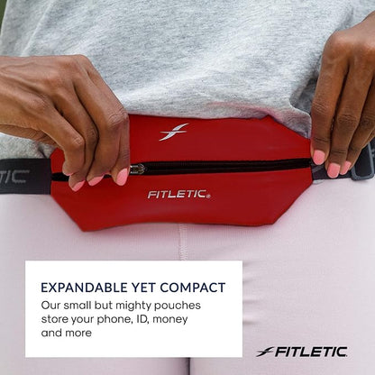Fitletic Active Lifestyle Fanny Pack & Mini Sports Running Belt For Men & Women – Lightweight, Low Profile- Ultra-Soft Expandable Lycra Pouch - Fits All Phones – Inner Pocket