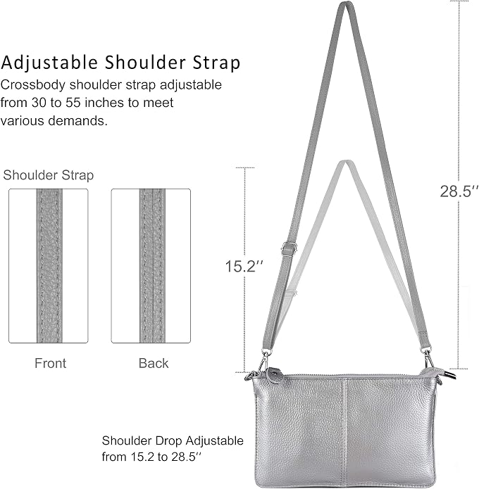 befen Genuine Leather Wristlet Clutch Wallet Purses Small Crossbody Bags for Women with RFID Blocking Card Slots