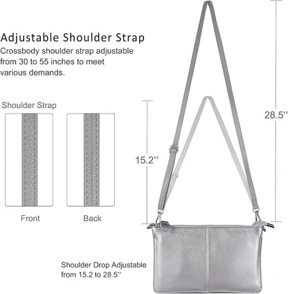 befen Genuine Leather Wristlet Clutch Wallet Purses Small Crossbody Bags for Women with RFID Blocking Card Slots