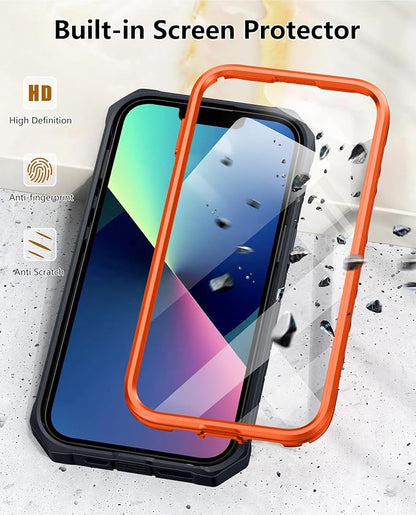 for iPhone 13/14/15 Phone Case: for iPhone 16e Protective Cover with Belt Clip Holster | Durable Dual-Layer Design with Built-in Kickstand | Heavy Duty Military Grade Hard Protection Shock Proof