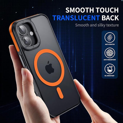 Strong Magnetic for iPhone 17 case [10Ft Military-Grade Protection] Compatible with fit MagSafe Shockproof Slim Thin Cover case for iPhone 17 6.3 inch, Orange Bumper