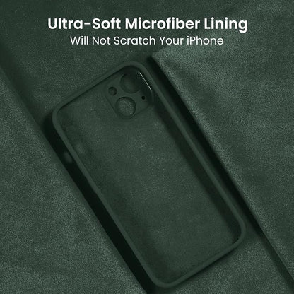 FireNova Designed for iPhone 14 Case, Silicone Upgraded [Camera Protection] Phone Case, Soft Anti-Scratch Microfiber Lining Inside, 6.1 inch, Alpine Green
