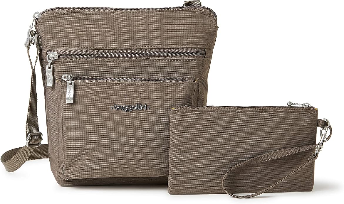 Baggallini Pocket Crossbody Bags for Women 8x8 Small Lightweight Durable Water-resistant Travel Purse W/Rfid