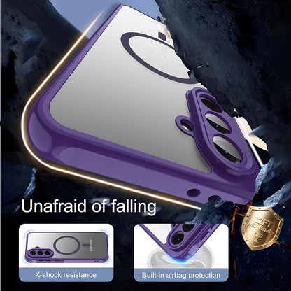 for Galaxy A56 5G Phone Case: Samsung A56 Phone Case with 2PC Tempered Glass Screen Protector, Wireless Charging Samsung A56 5G Case Matte Translucent Soft-Touch & Shockproof Funda para A 56,Purple