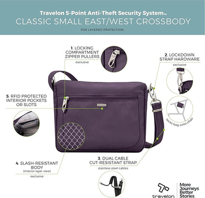 Travelon Anti-Theft Classic Small East/West Crossbody