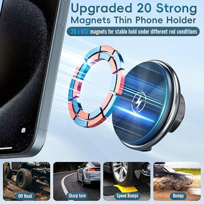 Kaishengyuan Wireless Charger Magnetic Vent Phone Mount Compatible with 2021-2025 Ford F-150, 2023-2025 Super Duty F250/F350/F450, Metal Phone Holder Cradles Bracket Stand for All Smartphone