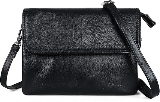 befen Genuine Leather Small Crossbody Bags for Women Cell Phone Bag Cross Body Purses,Silver Zipper
