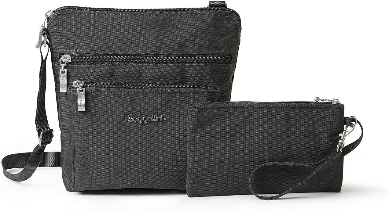 Baggallini Pocket Crossbody Bags for Women 8x8 Small Lightweight Durable Water-resistant Travel Purse W/Rfid