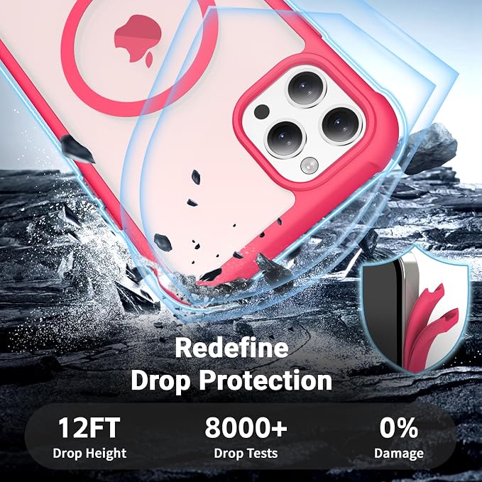 jaroco Magnetic for iPhone 11 Pro Max Case, [Compatible with MagSafe][Military Grade Drop Protection][Heavy Duty Protection][Non-Slip][Shockproof] 2-Layer Durable Bumper Phone Case 6.5''-Rose