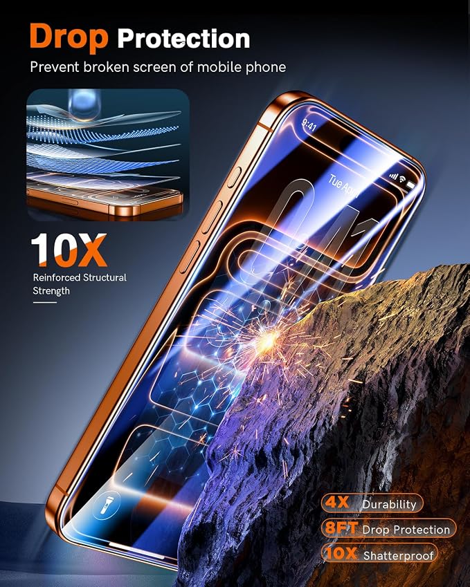 LK 2 Pack for iPhone 17 Pro Max Screen Protector Tempered Glass, Military Grade Shatterproof [Auto Dust-Elimination, 0 Dust & Bubbles] Anti-Scratch, Max Coverge Screen Protector for 17 Pro Max
