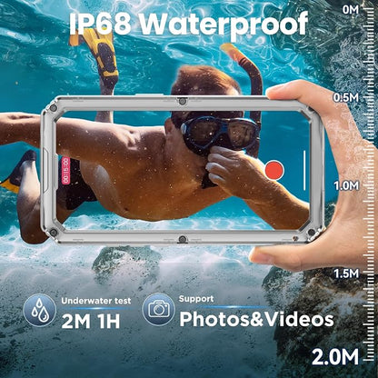 Mitywah Waterproof Case for iPhone 17 Pro Max, Rugged Metal Case with Built-in Screen Protector, Heavy Duty Full Body Shockproof Protective Cover 6.9 inch, Silver