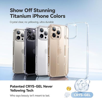 CASEKOO for iPhone 16 Pro Case Crystal Clear, [Never Yellow Technology] [12FT Military-Grade Protection] Transparent Slim Cover Women Men Phone 16 Pro Case 6.3 inch, Clear