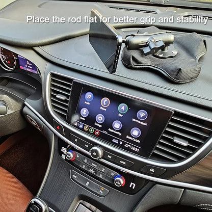 Magnetic Phone Holder for Desk&Car Dash,Aluminum Arm, Non-Slip Beanbag Base, 360° Rotation at 3 Points, Compatible with MagSafe iPhone 12-16 Series, Fits RAM B Size 1" Ball