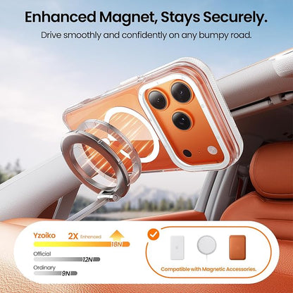 Strong Magnetic for iPhone 17 Pro Max case [10Ft Military-Grade Protection] Compatible with fit MagSafe Shockproof Slim Thin Cover case for iPhone 17 Pro Max 6.9 inch, Clear White