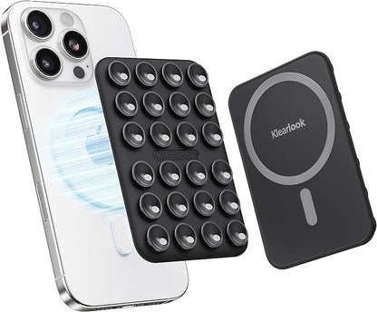 Klearlook Magnetic Suction Phone Mount for MagSafe Case, Removable Sticky Phone Grip Holder for Hands-Free Makeup/Selfie/Live Streaming/Vlog for TikTok & Instagram Influencer/Creator, Black