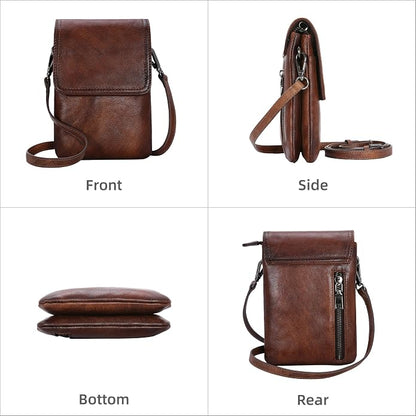 Iswee Leather Crossbody Bags for Women RFID Blocking Cell Phone Purse Small Anti-Theft Zippered with Card slots