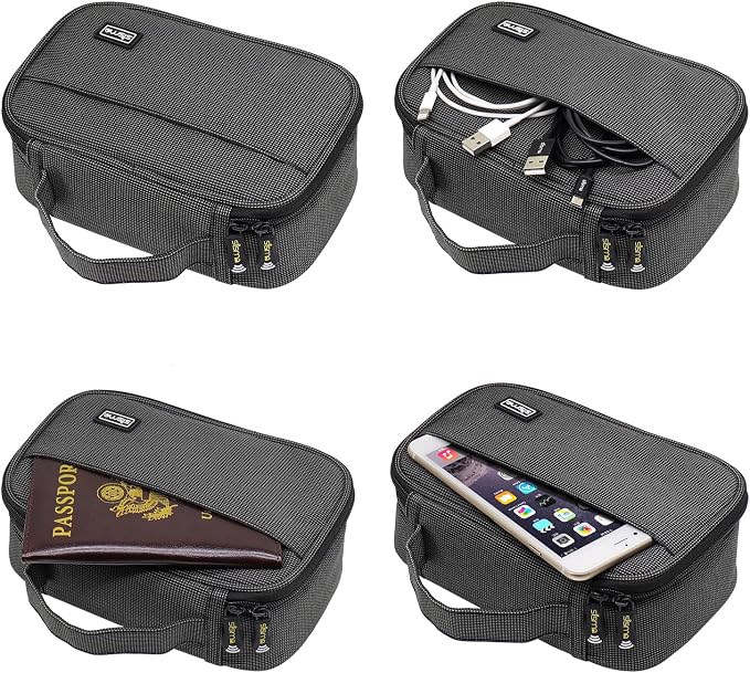 sisma Travel Electronics Organizer Small Carrying Case for Cables Phone Chargers USB Plugs Power Cords Earbuds Adapter Tech Accessories Pouch -Special Edition