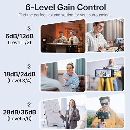 BOYA BOYALINK 2 Wireless Lavalier Microphone for iPhone/Camera/Android/PC, 3-in-1 RX, Mini Lapel Mic, 48kHz 24bit, 1000ft, 30h Use, 2 Level Noise reduction, Clip on Mic with USB-C/Lightning/3.5mm Plug
