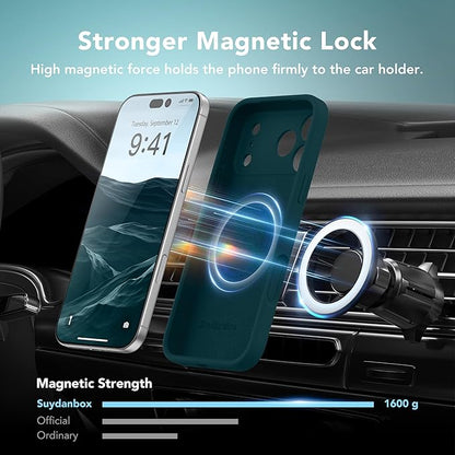 Magnetic for iPhone 17 Pro Max Case, Compatible with MagSafe, [Full Camera Protection][Screen Protector] Silicone Shockproof Protective Phone Case for iPhone 17 Pro Max 6.9", Deep Blue