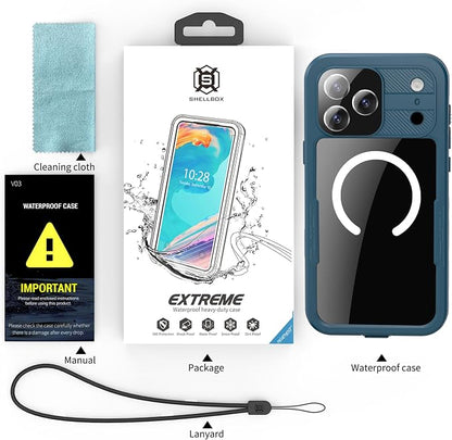 Losin Compatible with iPhone 17 Pro Max Waterproof Case, [Compatible with MagSafe] [Built-in Screen Protector], Full Body Protection Military Grade Shockproof Case, Teal