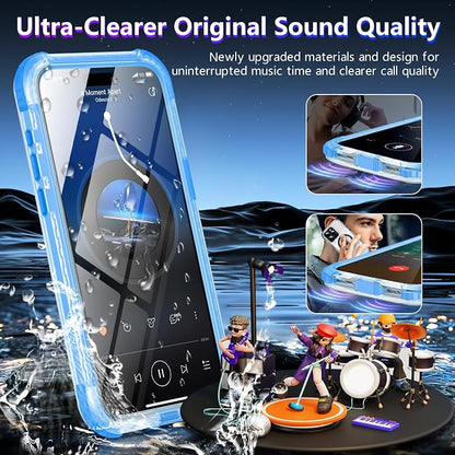 Temdan Magnetic for iPhone 15 Pro Max Case Waterproof,[Built-in Screen & Camera Protector][Full Body Shockproof][IP68 Underwater][Dustproof] Shockproof Phone Case for iPhone 15 Pro Max 6.7"-Blue