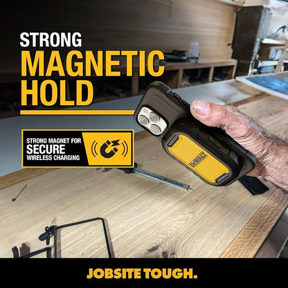 DEWALT Heavy Duty Magnetic Power Bank 5,000mAh, Rugged Wireless Portable Charger 18W Fast Charging Battery Pack, USB-C to C w/USB Adapter Cable 4' Water Resistant Works w/Magsafe iPhone 17/16/15/14