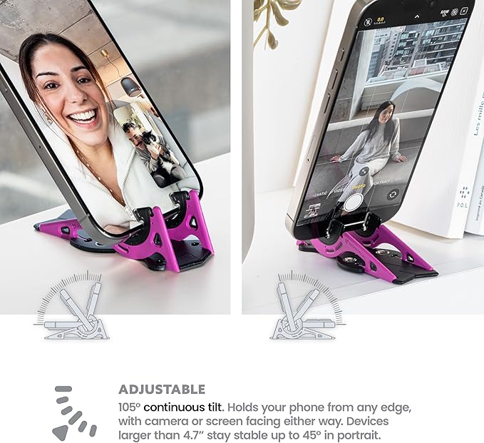 GEOMETRICAL Pocket Tripod PROv2 - Card-Size Stand, for iPhone, Thunder Pink Universal Kit
