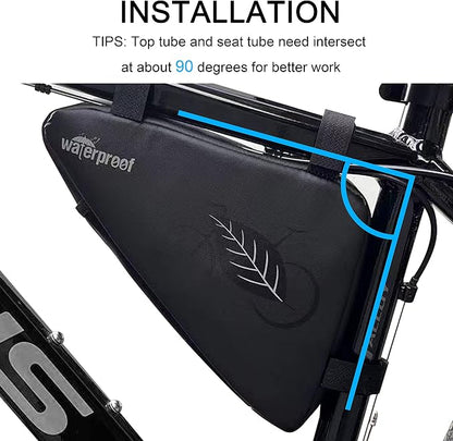 NDakter Bike Triangle Frame Bag & Bicycle Repair Kit, 2L Waterproof Storage Pouch with 16-in-1 Multi-tool, Portable Bike Tool Set for Flat Tire Repair, Cycling Accessories for Mountain Road Bike, MTB