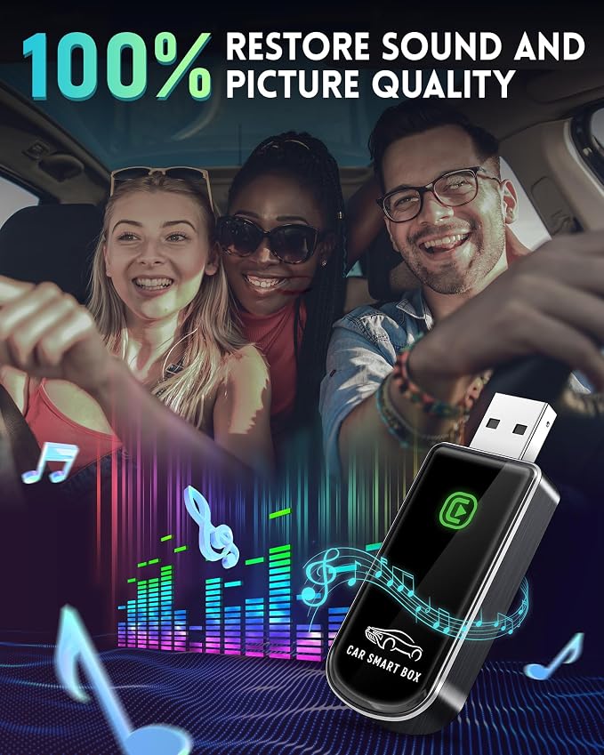 Wireless CarPlay Adapter for Apple iPhone iOS 10+ & Cars from 2015+, Mini Edition, Convert Factory Wired to Wireless CarPlay Dongle Plug & Play GPS Digital Media Receiver (Brushed Cobalt Blue)