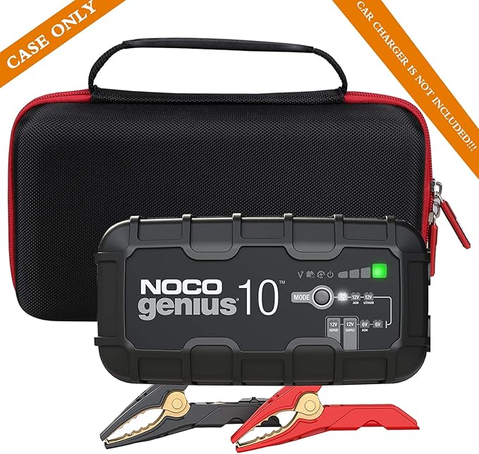 FBLFOBELI Hard Travel Case Compatible with NOCO GENIUS10/for Boost X GBX45 GB50 UltraSafe Jump Starter, Fully-Automatic Smart Battery Charger (Case Only)