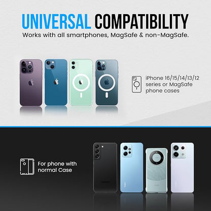 Magnetic Phone Holder for Gym with Dual-Sided N52 Super Magnets, Strong Magnetic Phone Mount for All Phones, Attaches to Metal Surfaces, Portable Gym Accessories for Men & Women, Secure Grip
