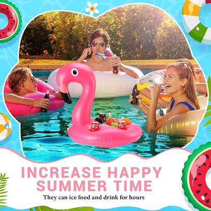 FillTouch Floating Drink Holder for Pool, Floating Cabana Bar, Hot Tub Drink Holder for Adults, Inflatable Pool Accessories(Flamingo)
