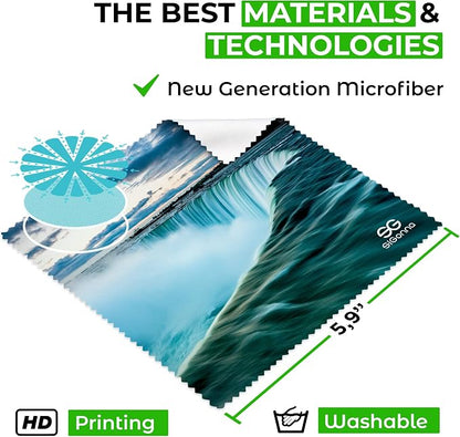 Microfiber Cleaning Cloth for Glasses - Eyeglass Cleaning Cloth - Lens Cleaning Cloth - Microfiber Glasses Cleaning Cloth for Phone, Screens, Camera Lens Cleaner - 6 pcs