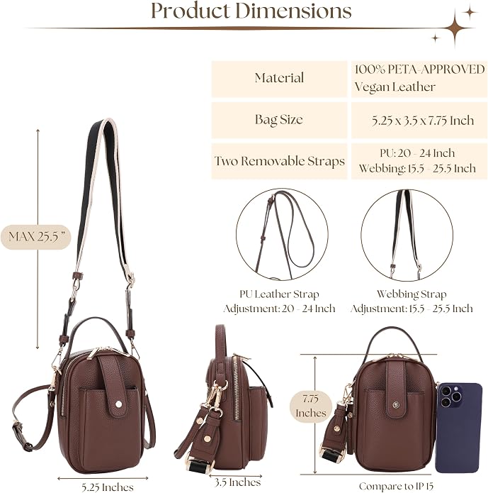 Mali+Lili Gail Vegan Leather Multi Compartment Crossbody Bag