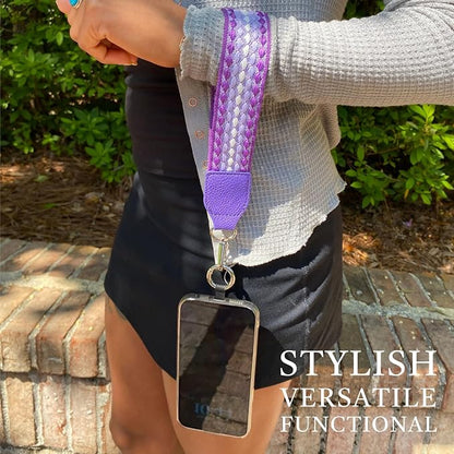 Save the Girls Original Clip and Go Phone Strap Pattern - Crossbody Phone Strap Chain with Zipper Wallet Pouch