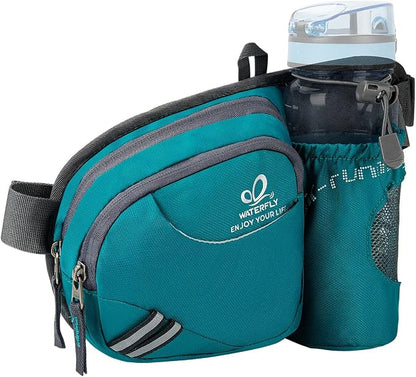 WATERFLY Fanny Pack Waist Bag: Waist Pack for Women Men with Water Bottle Holder Hiking Fanny Pack for Running Walking DogWalking Travel Cycling