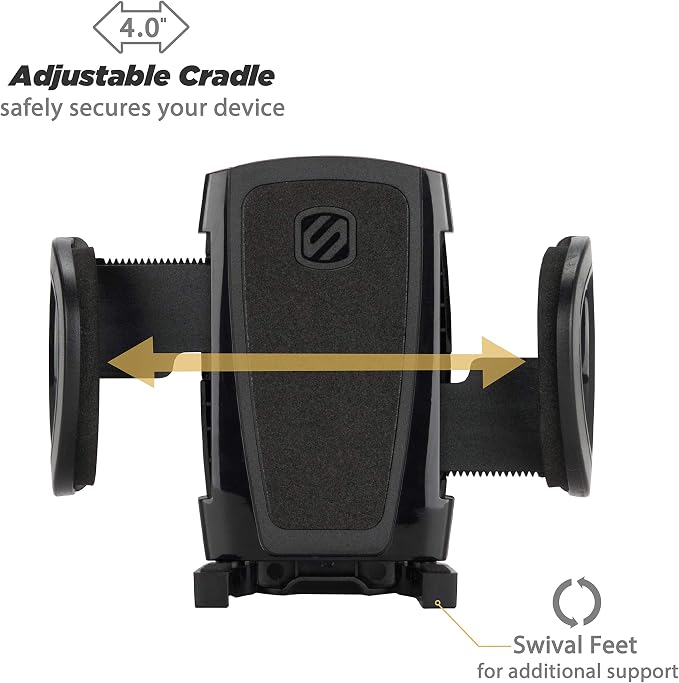 Scosche Non-Magnetic Universal Car Cell Phone Holder with AMPS Mounting Plate for ProClip Vehicle Specific Mount Bases, Mobile Stand Compatible with iPhone, Samsung, Android