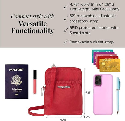 Baggallini Bryant Pouch Small Crossbody Bag for Women - Phone Purse with Crossbody Strap - Lightweight Crossbody Pouch