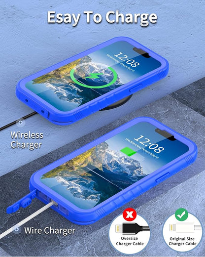 SPORTLINK Compatible with iPhone 13 Pro Max Case Waterproof - Full Body Dustproof Protection Cover Built in Screen Protector Shockproof Waterproof Case for iPhone 13 Pro Max 6.7 Inches Blue