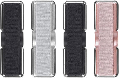 Phone Strap, CISID 4 Pcs Phone Finger Holder Back of Phone Grip with Stand Suitable for iPhone Samsung and Most Smartphones(Black Black Silver Rose Gold 4PCS)