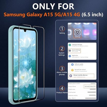 for Samsung Galaxy A15 5G Phone Case: Samsung A15 Case [Mag-Safe Fit] with 2PC Tempered Glass Screen Protector,Frosted Translucent A15 Case Soft-Touch Skin Protection for Galaxy A15 Cover,Mint Greenn