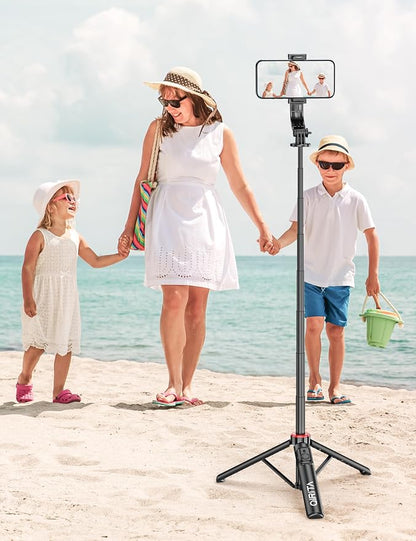 Selfie Stick Phone Tripod with Remote, 51" Aluminum Phone Stand for Cell Phone, 360° Rotation Portable Selfie Stick Tripod for iPhone 15/14 Pro Max/14 Pro/14/13 Pro, Android