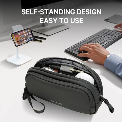 BANGE Travel Cable Organizer Pouch，Water Resistant Tech Accessories Bag Carry Storage，Electronic Organizer Accessory Case for Charger, Cables, Power Bank, Hard Drive, Cords