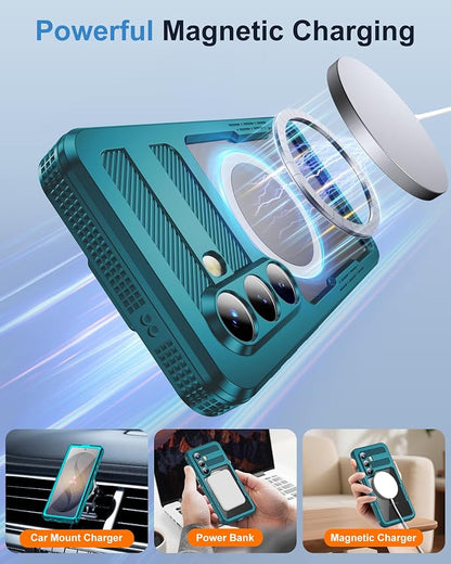 for Samsung Galaxy S26+ Plus Waterproof Case, [Fit for Magsafe] [IP68 Water Proof] [Built-in Screen Protector], Magnetic Heavy Duty Military Grade Rugged Phone Case for S 26+ Plus 6.7", Teal