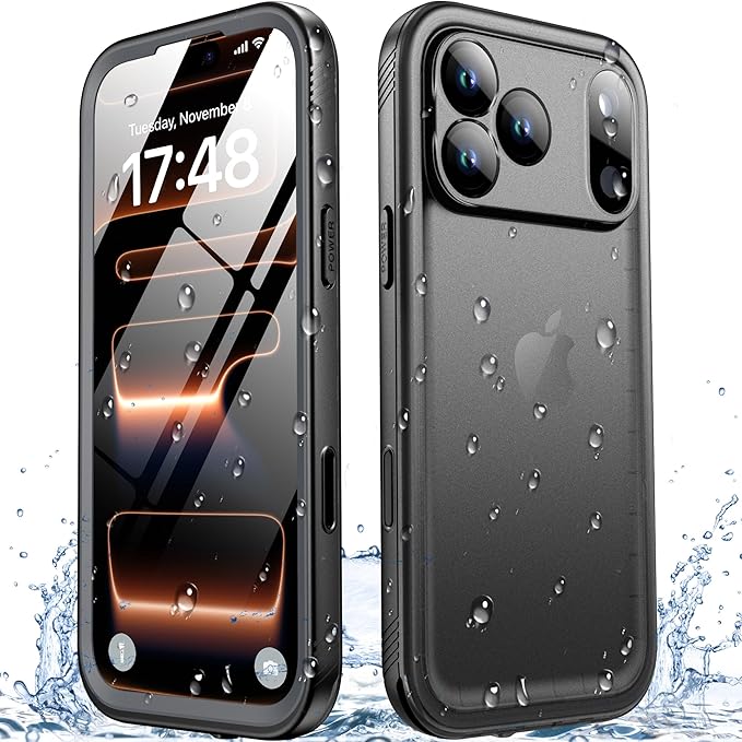 SPORTLINK for Waterproof iPhone 17 Pro Max Case - Built in Screen Protector 360 Full Body Rugged Dustproof/Shockproof/Heavy Duty Military Dropproof Protective for iPhone 17 Pro Max Case 6.9 Black