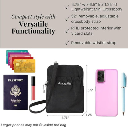 Baggallini Bryant Pouch Small Crossbody Bag for Women - Phone Purse with Crossbody Strap - Lightweight Crossbody Pouch