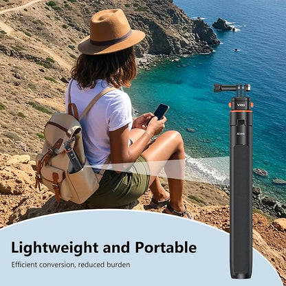 VRIG 64" OSMO Pocket 3 Selfie Stick Tripod for GoPro Camera,Extendable Tripod Stand with Quick Release 1/4" Screw for Insta360 X5/X4,DJI OSMO Action 6/5Pro/4/3,Osmo Nano,Go Pro Hero 13 12 11 10 9